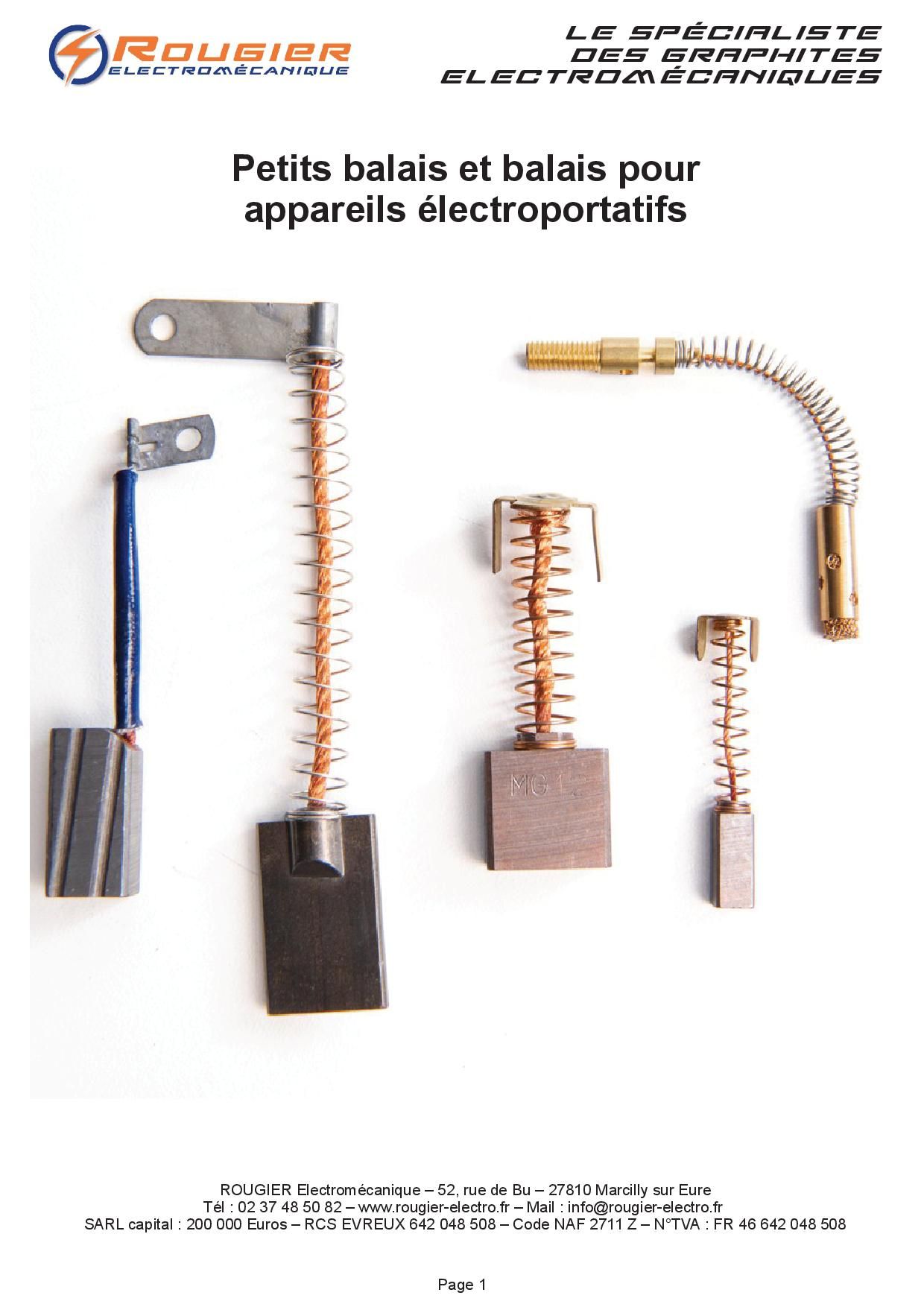 Petits balais et balais pour appareils électroportatifs