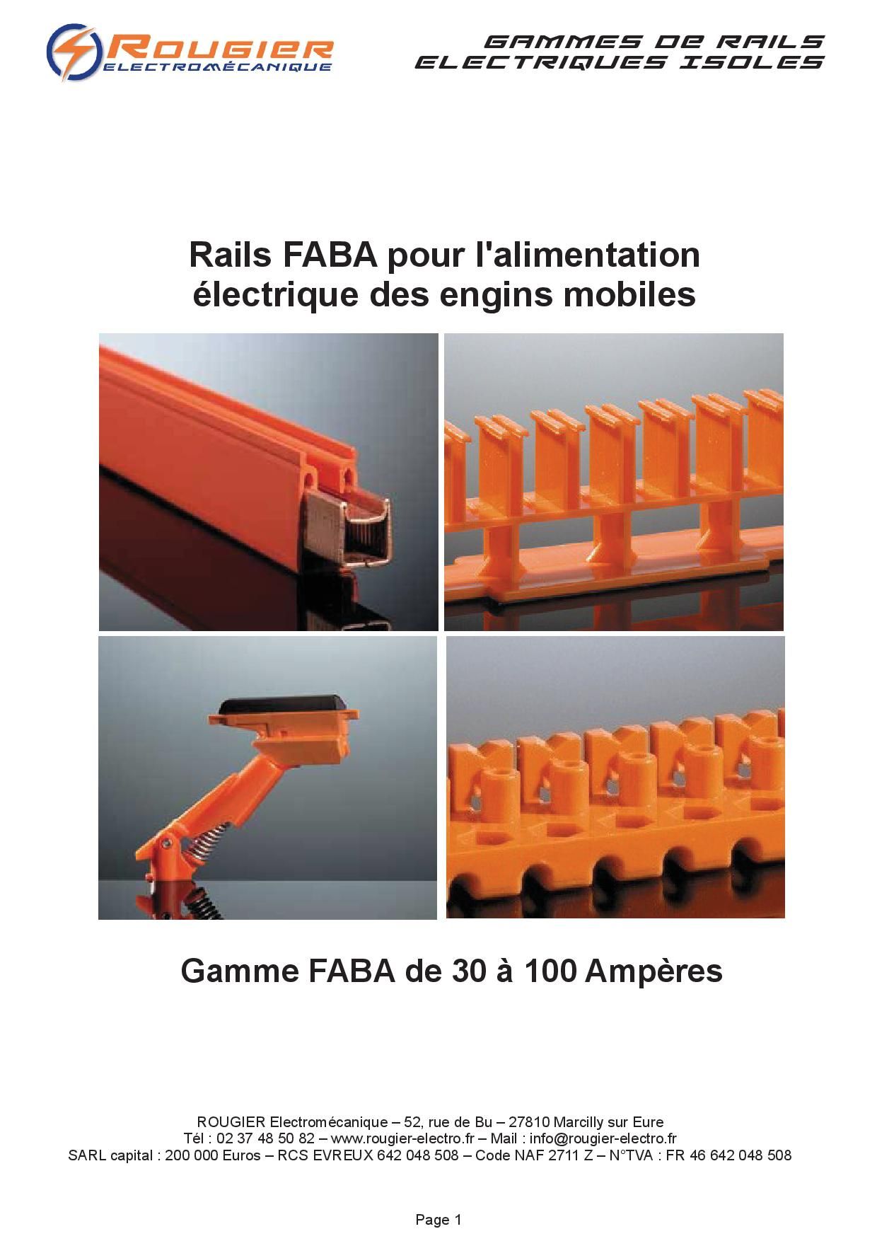 Rails FABA pour l'alimentation électrique des engins mobiles