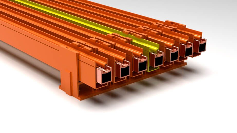 Rails d'alimentation électrique - Ensemble rails et griffe FABA